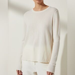 The Group Babaton Cashmere Sweater Women’s L Beige Preppy Soft Minimalist Luxury